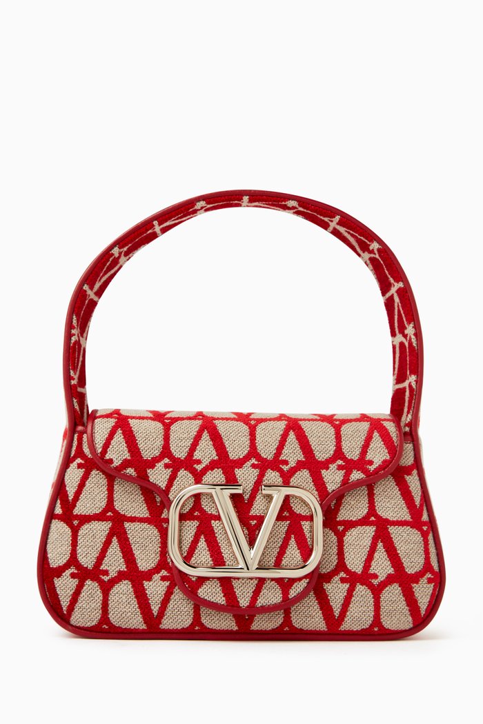 

Valentino Garavani Loco Hobo Bag in Canvas, Red