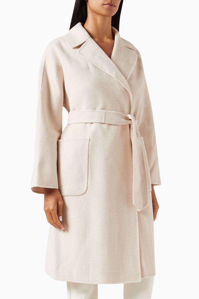 

Rovo Belted Coat in Wool, Neutral