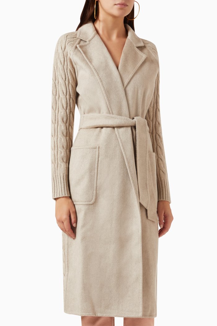 

Hello Belted Coat in Wool-blend, Neutral