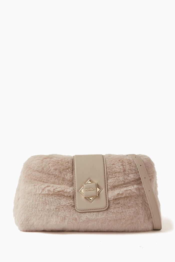 

Maxi Cuscino Teddy Clutch Bag in Alpaca, Neutral