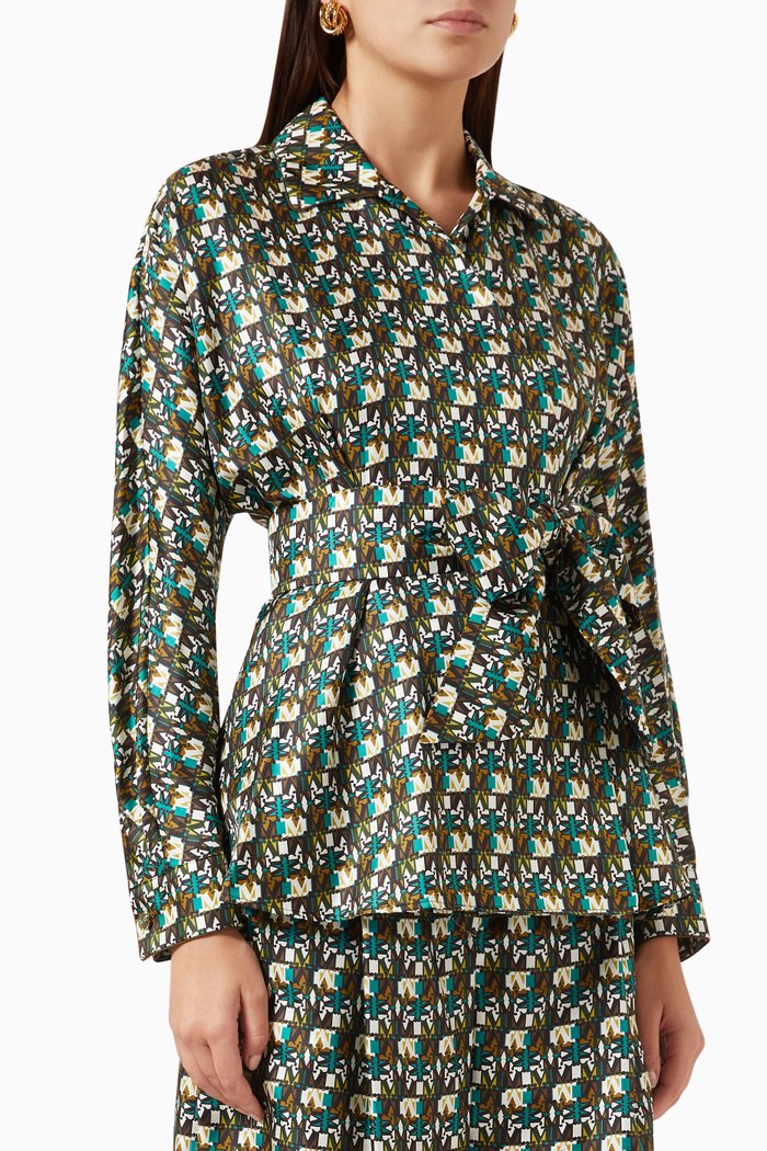 

Ornati Wrap Shirt in Silk, Black