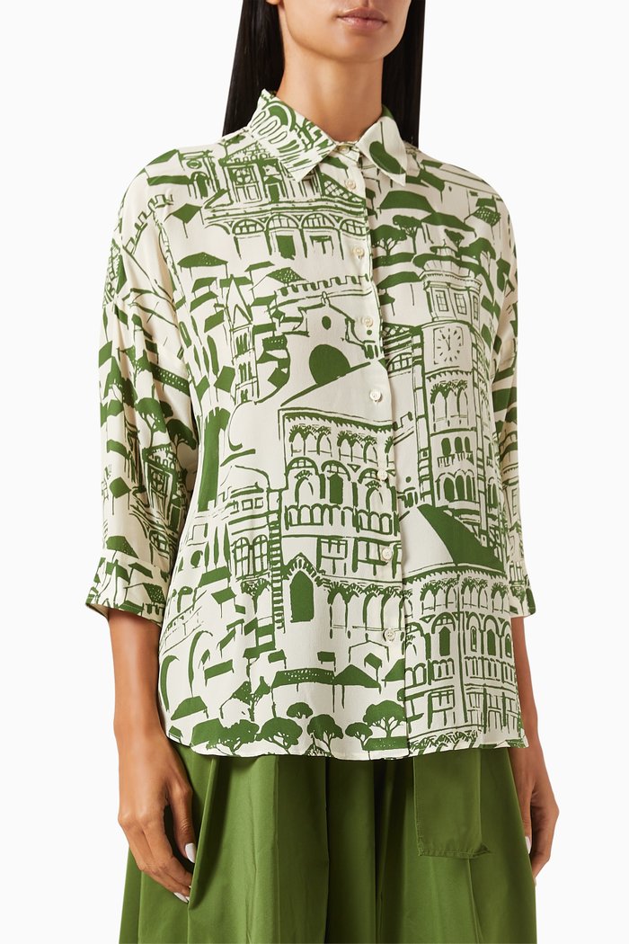 

Peana Shirt in Silk, Green