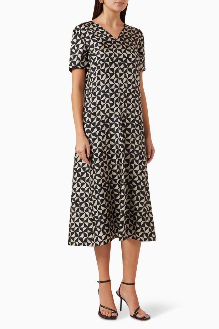 

Quincy Midi Dress in Silk, Multicolour