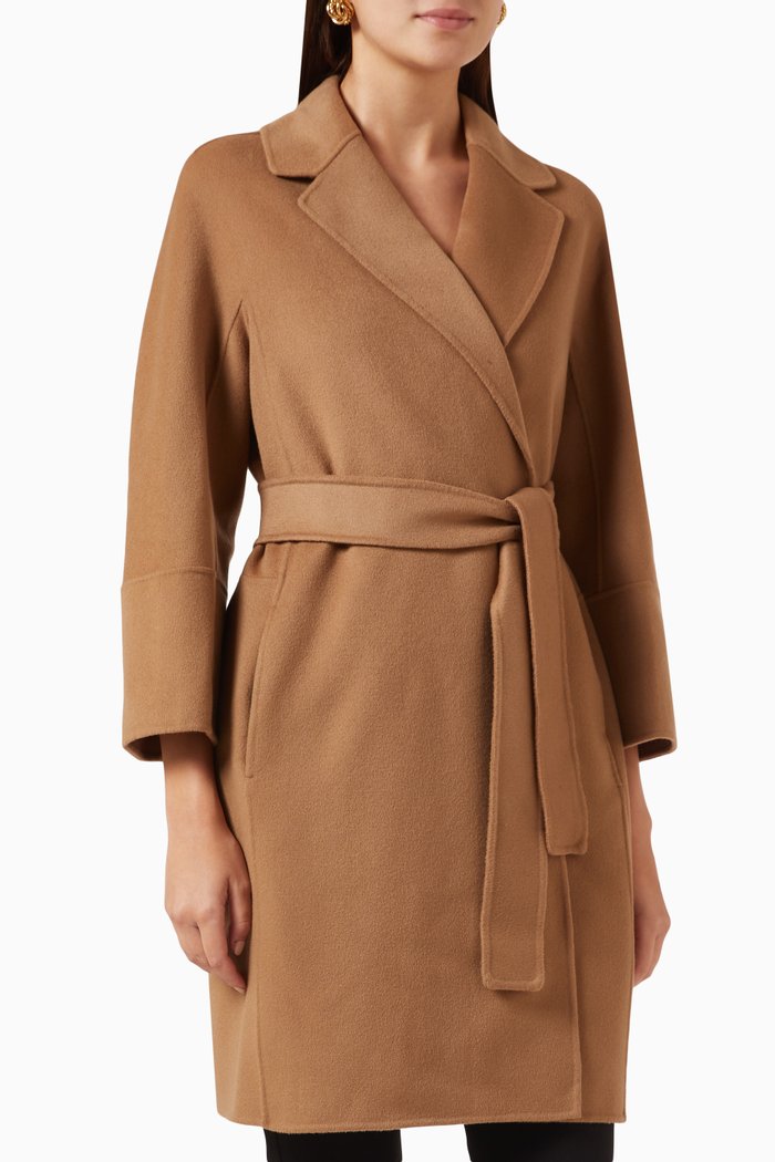 

Arona Belted Coat in Wool, Brown
