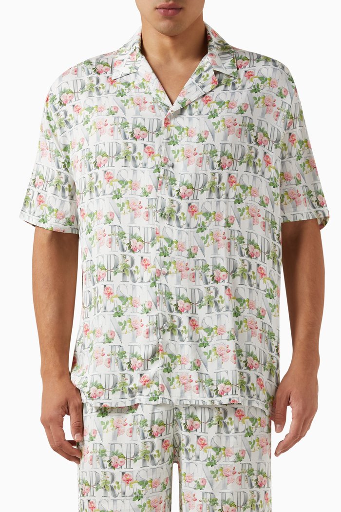 

Floral Shirt in Viscose, White