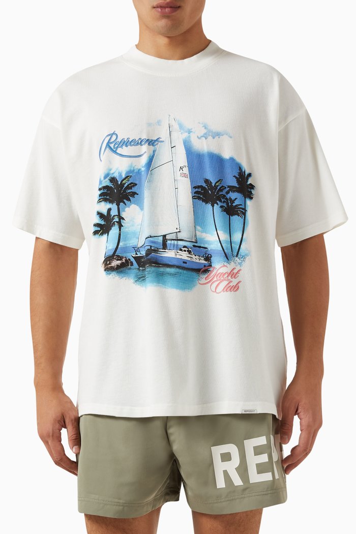 

Yatch Club T-shirt in Cotton Jersey, White