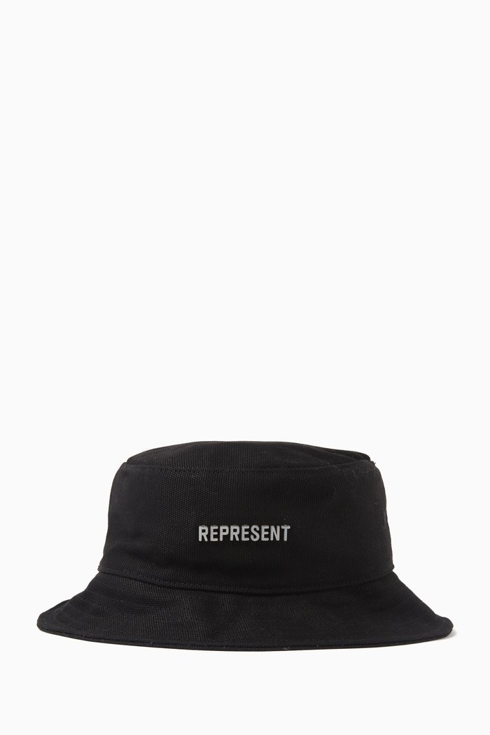 

Logo Bucket Hat in Canvas, Black