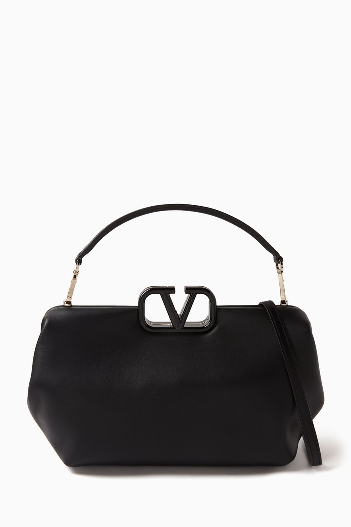 

Valentino Garavani’s VLOGO Clutch Bag in Nappa, Black