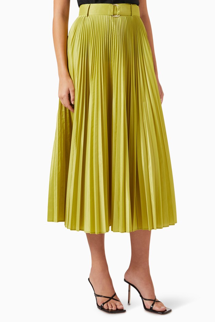 

Tambuto Pleated Skirt in Silk, Yellow