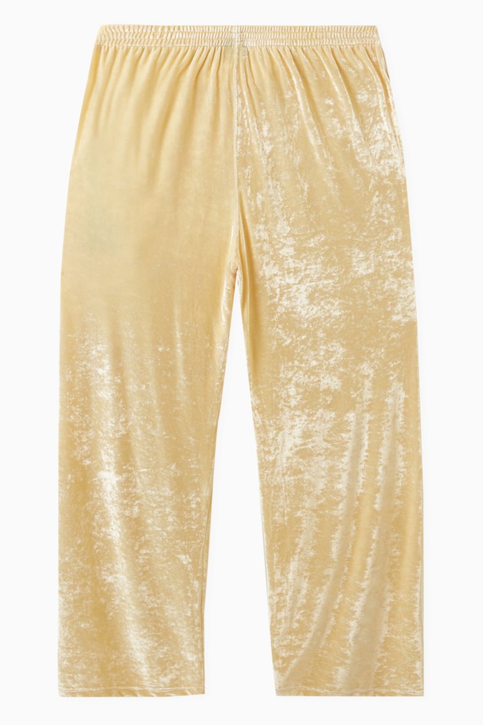 

Baggy Oversized Pants in Shiny Velvet, Neutral