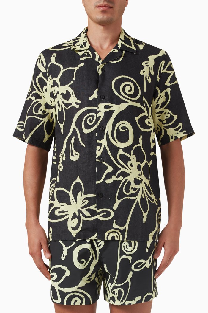 

Oscar AX Shirt in Linen, Multicolour