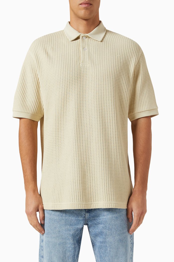 

Jack Polo Shirt in Organic Cotton Waffle, Neutral