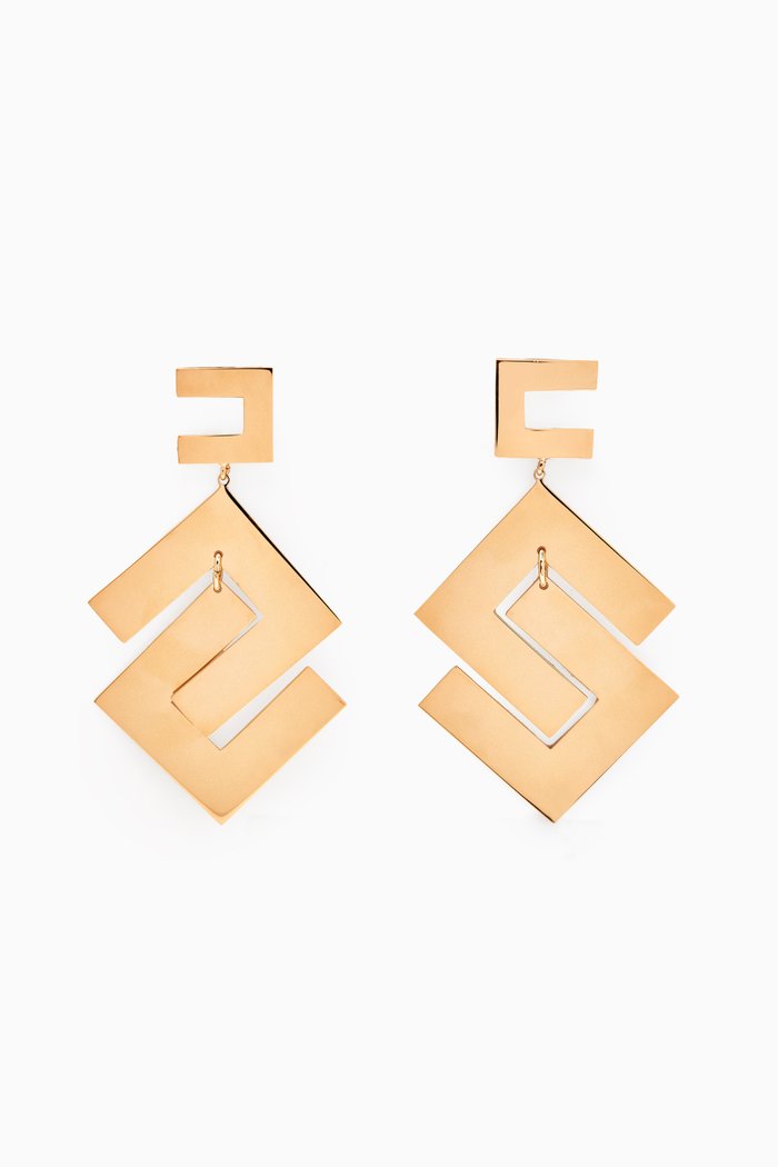 

Logo Clip Earrings in Metal, Gold