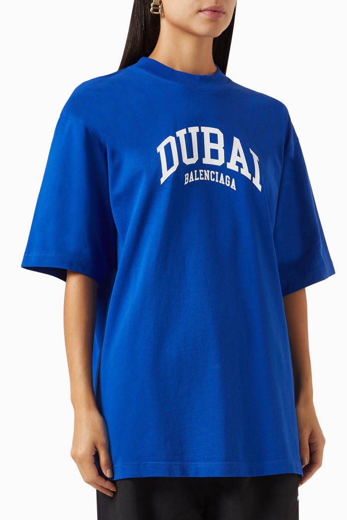 Dubai Medium Fit T-shirt in Cotton Jersey, Blue