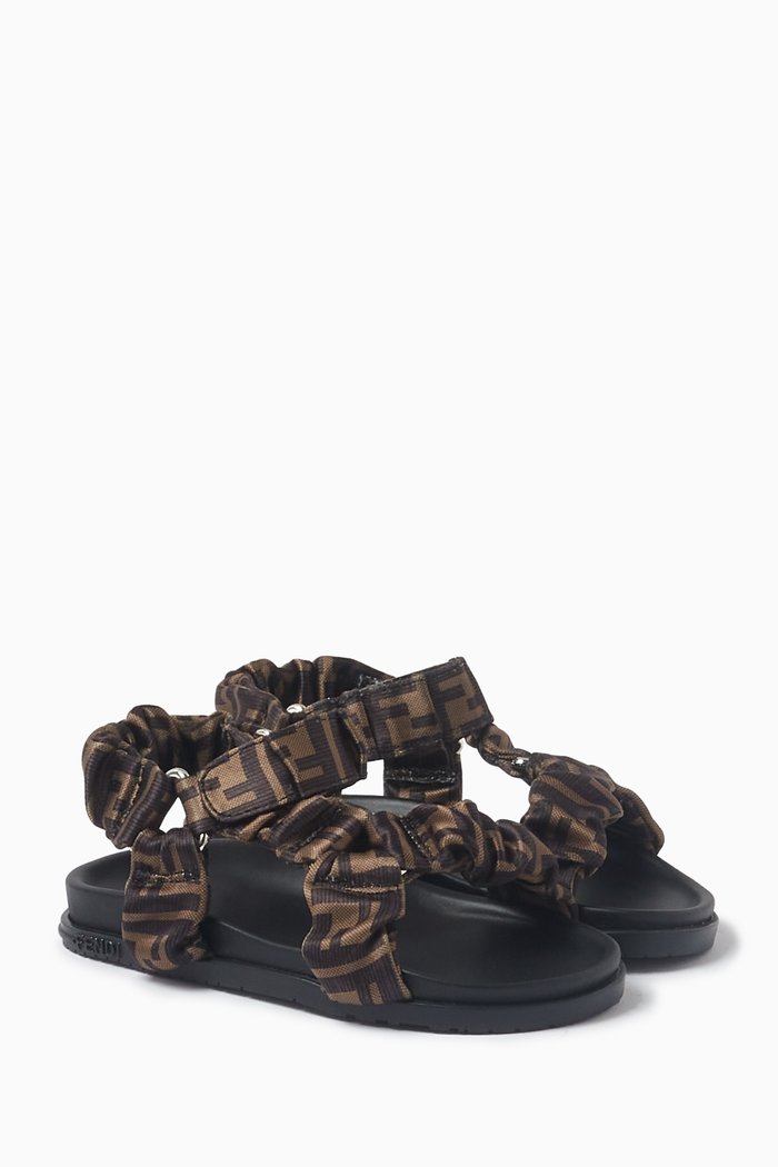 

Logo Sandals in Cotton, Brown