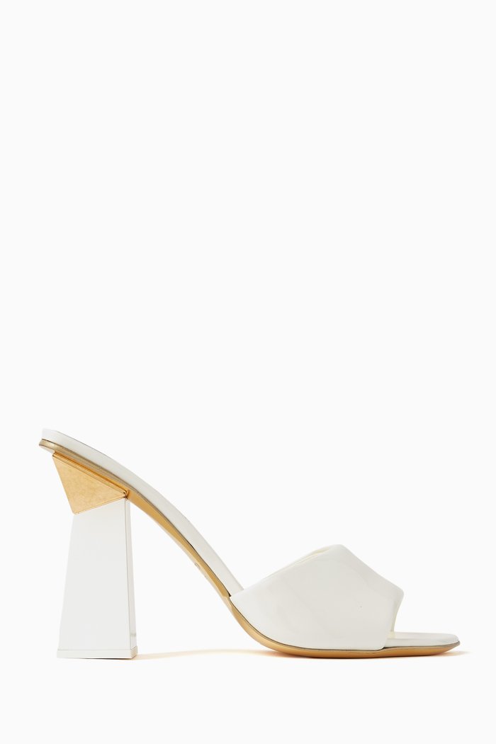 Valentino Garavani One Stud Hyper Sandals in Leather, White