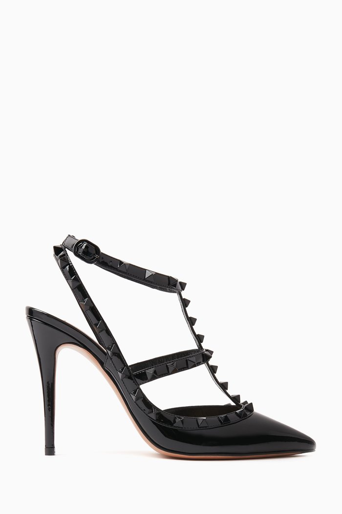 Rockstud 100 Pumps in Patent Leather, Black