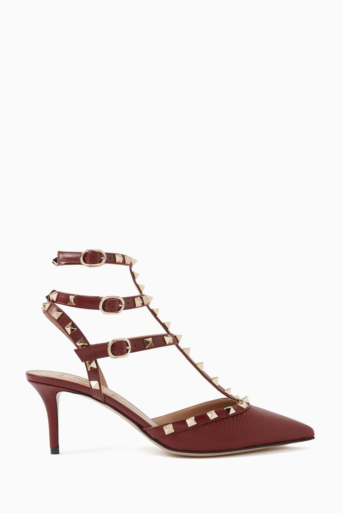

Rockstud 65 Pumps in Grainy Leather, Red