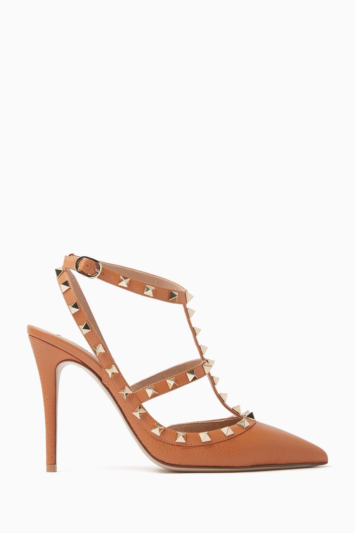 

Rockstud 100 Pumps in Leather, Brown