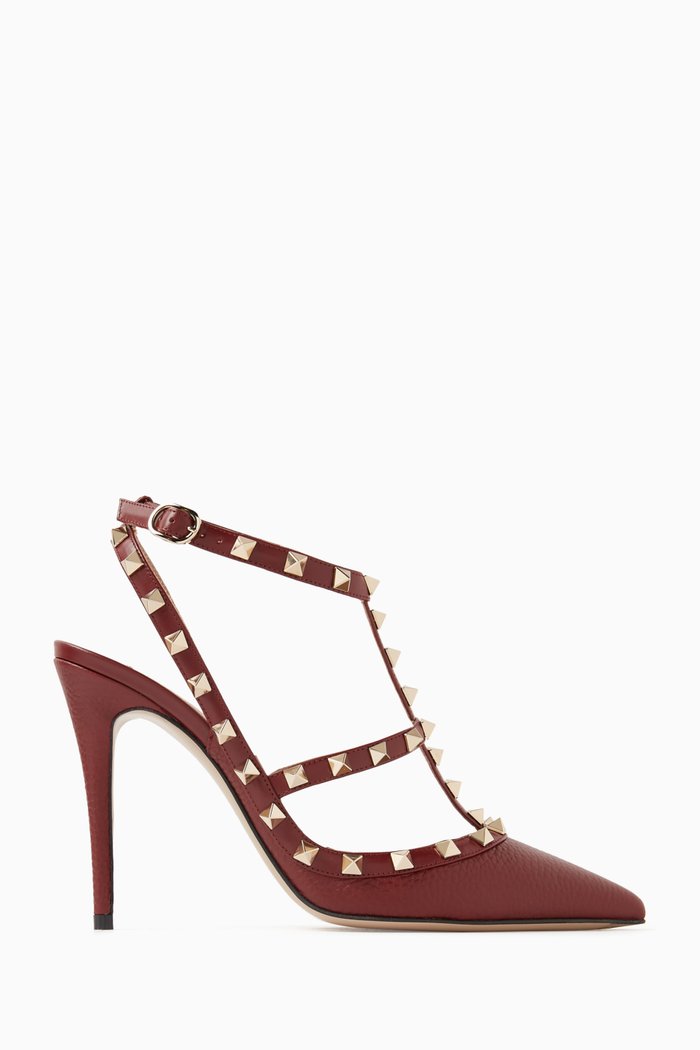 

Rockstud 100 Pumps in Leather, Red
