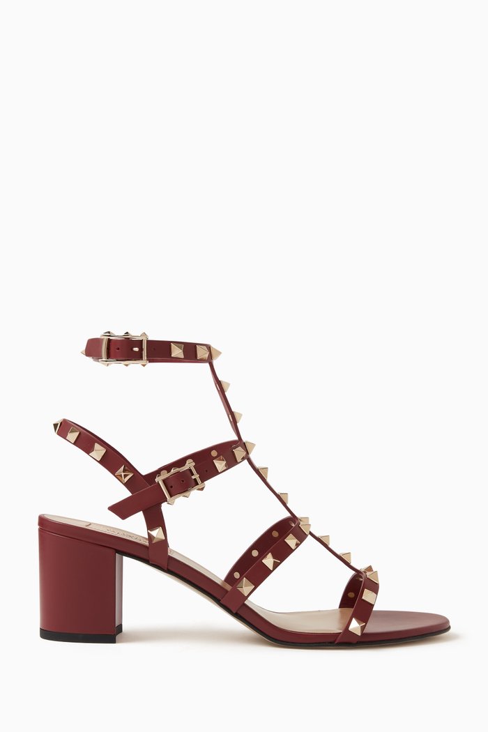 

Valentino Garavani Rockstud 60 Sandals in Leather, Red