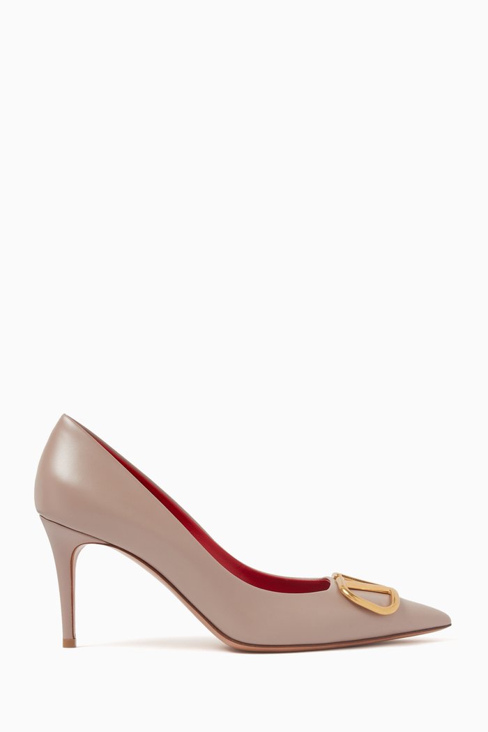 

Valentino Garavani VLOGO Signature 80 Pumps in Leather, Neutral