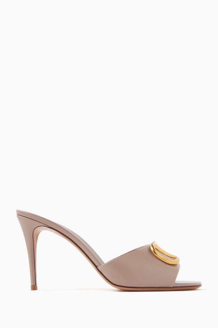 

Valentino Garavani VLOGO Signature 90 Mule Sandals in Leather, Neutral
