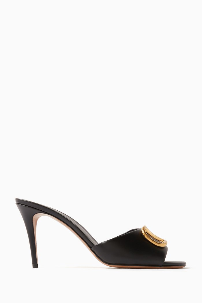

Valentino Garavani VLOGO Signature 90 Mule Sandals in Leather, Black