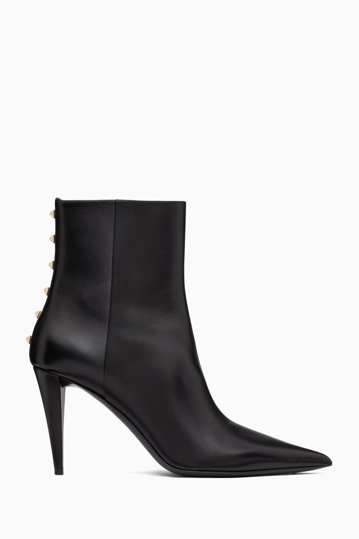 

Valentino Garavani Rockstud 90 Ankle Booths in Leather, Black
