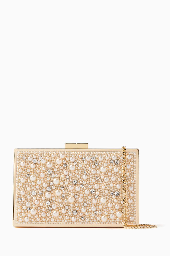 Pearl-embellished Rigid Clutch, Neutral