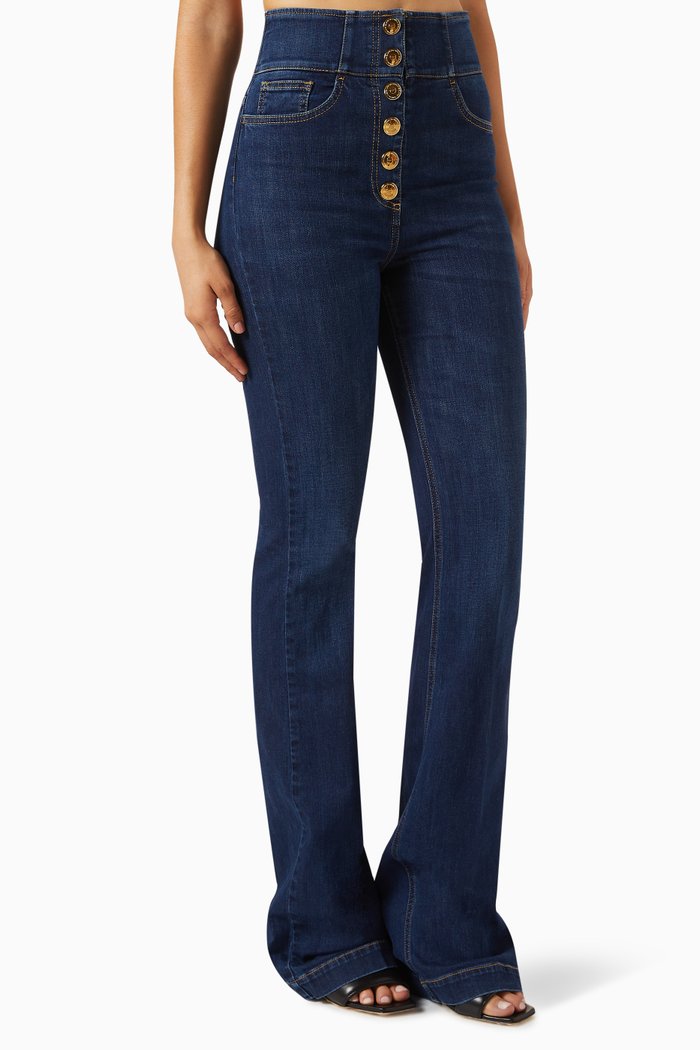 

Palazzo High-waisted Jeans in Denim, Blue