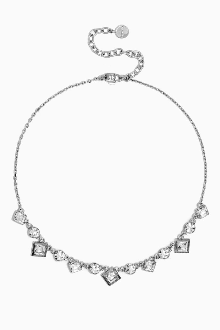 

2000s Edwardian Revival Crystal Necklace, Silver