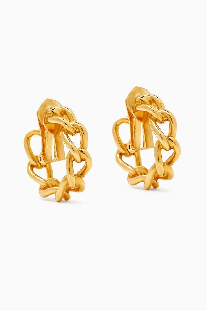 

1980s Oversized Clip-on Earrings, Gold