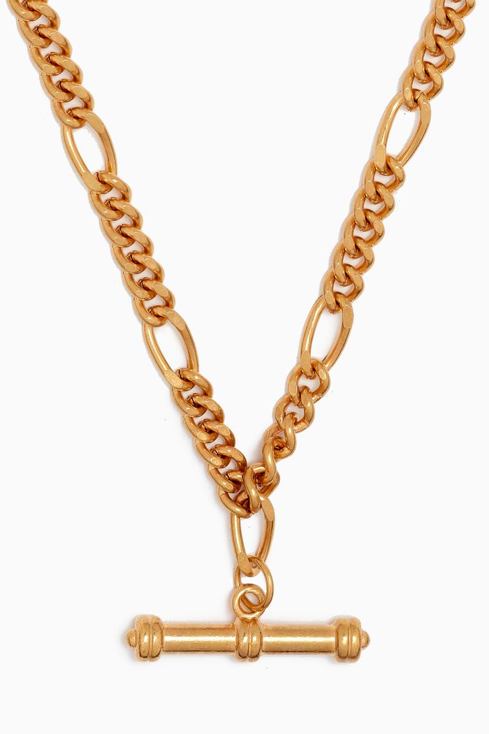 

Rediscovered 1990s Figaro T-bar Necklace, Gold