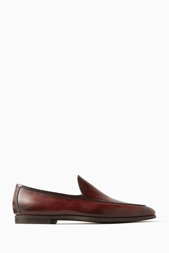 

Aston Penny Loafers in Leather, Brown