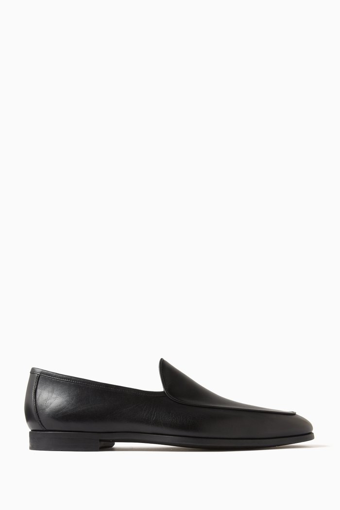 

Aston Penny Loafers in Leather, Black