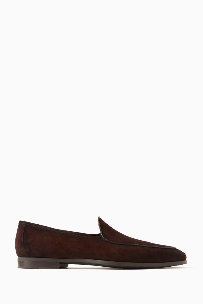 

Aston Penny Loafers in Leather, Brown