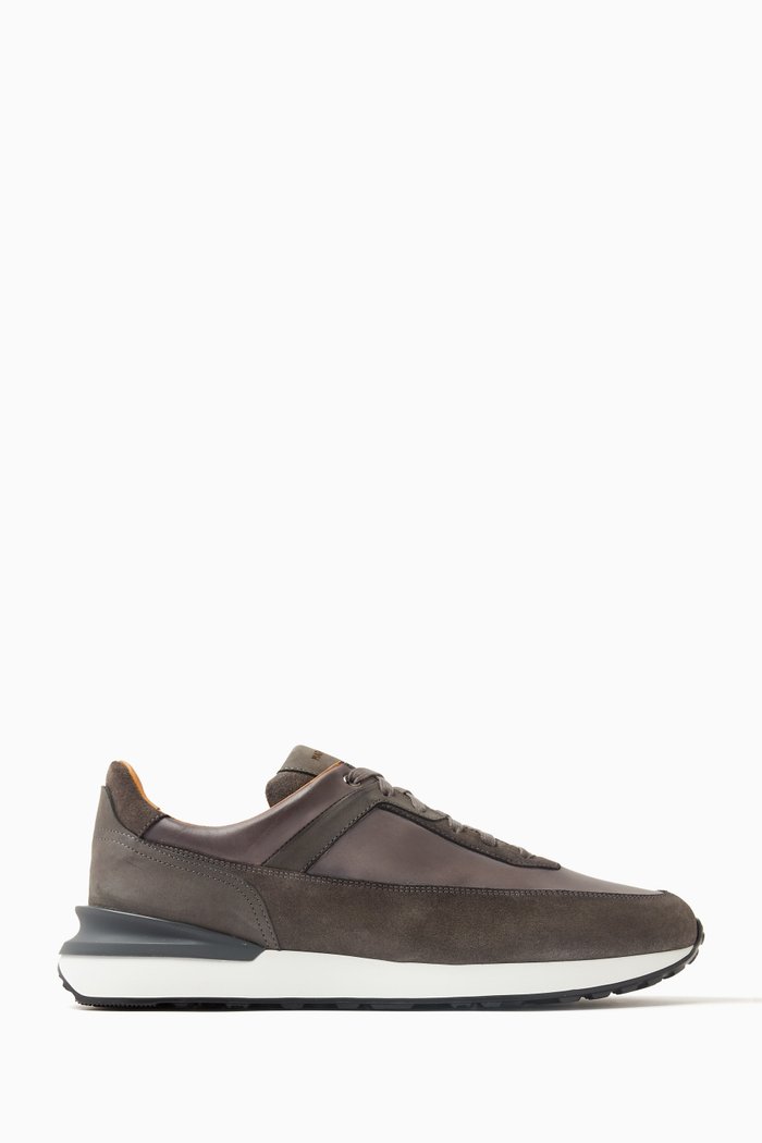 Grafton Sneakers in Leather & Suede, Grey