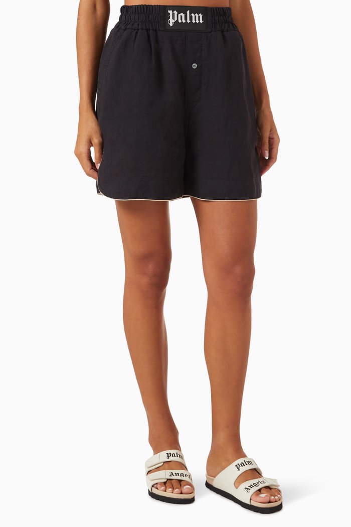 

Logo patch Boxer Shorts in Linen, Black