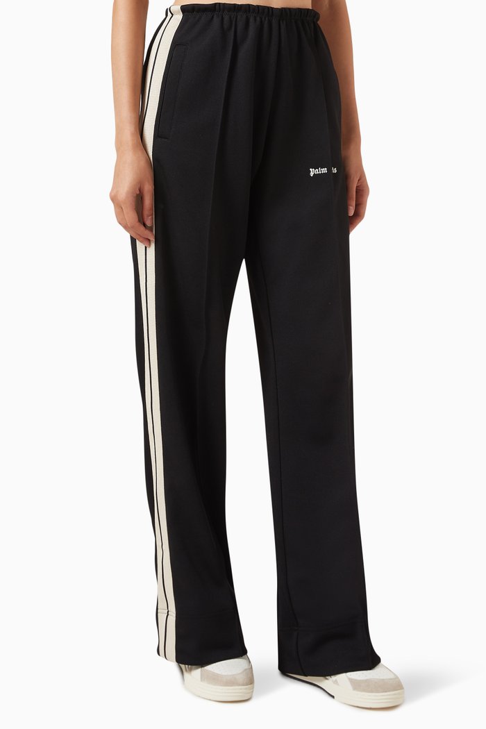 

Striped Loose-fit Sweatpants in Cotton, Black