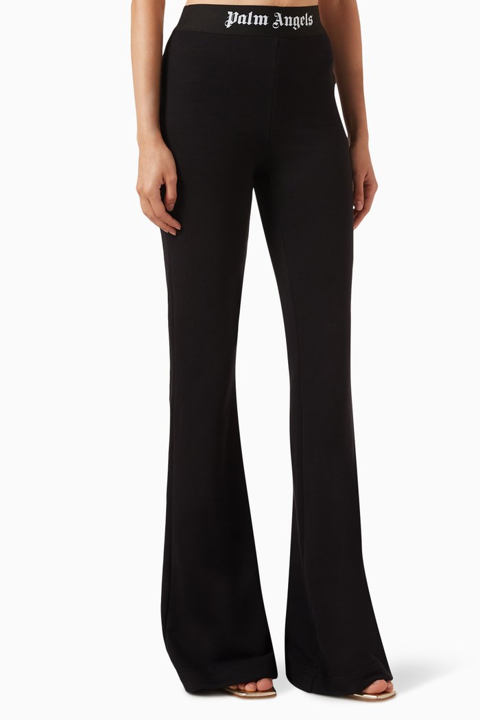 

Logo-tape Flared Sweatpants in Cotton, Black