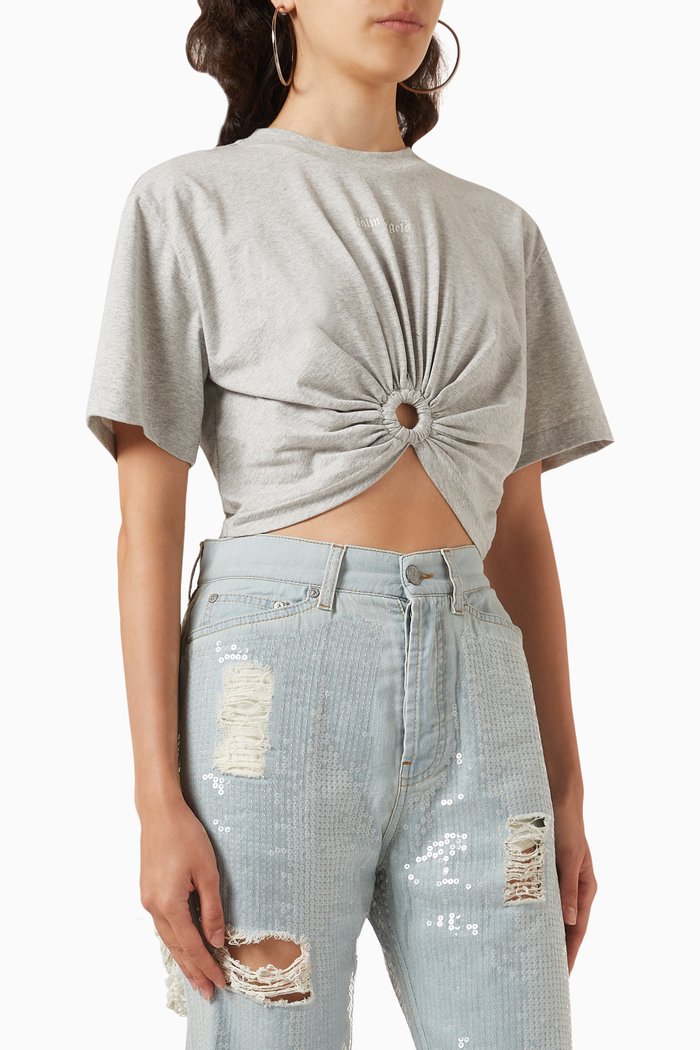 

Classic Logo Ring Crop T-shirt in Cotton-jersey, Grey