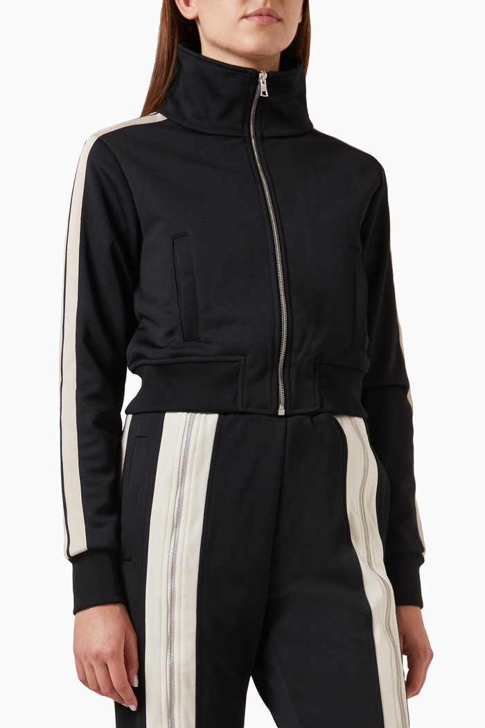 

Highneck Track Jacket in Technical Fabric, Black