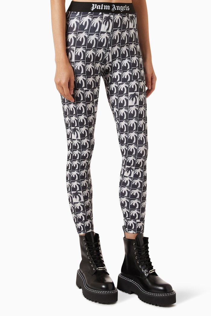 

All-over Palm Logo Leggings in Stretch-jersey, Multicolour
