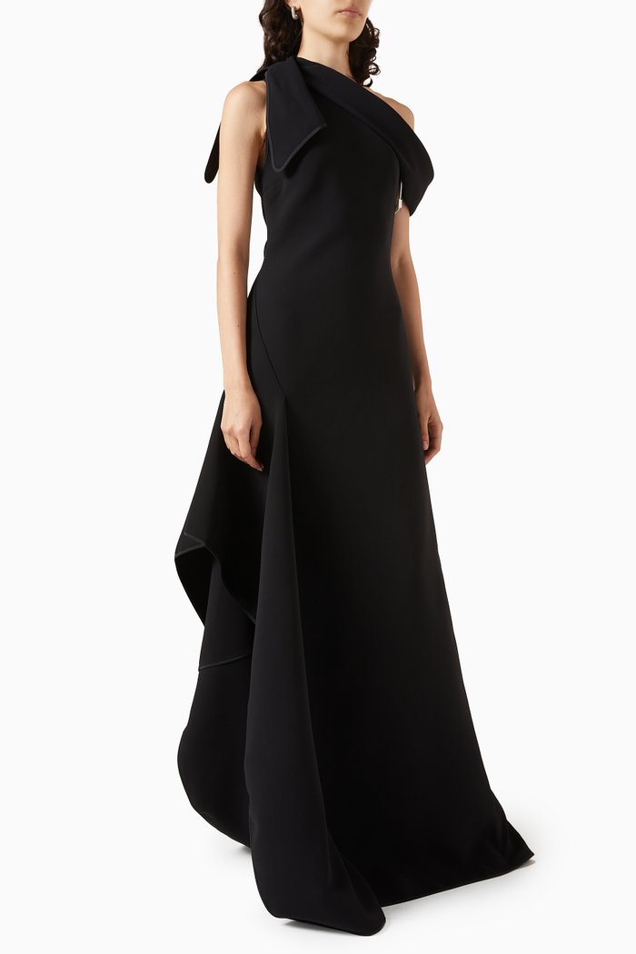 

Rigorous One-shoulder Gown, Black