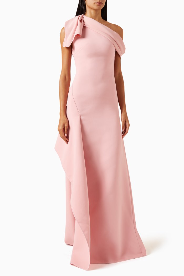 

Rigorous One-shoulder Gown, Pink