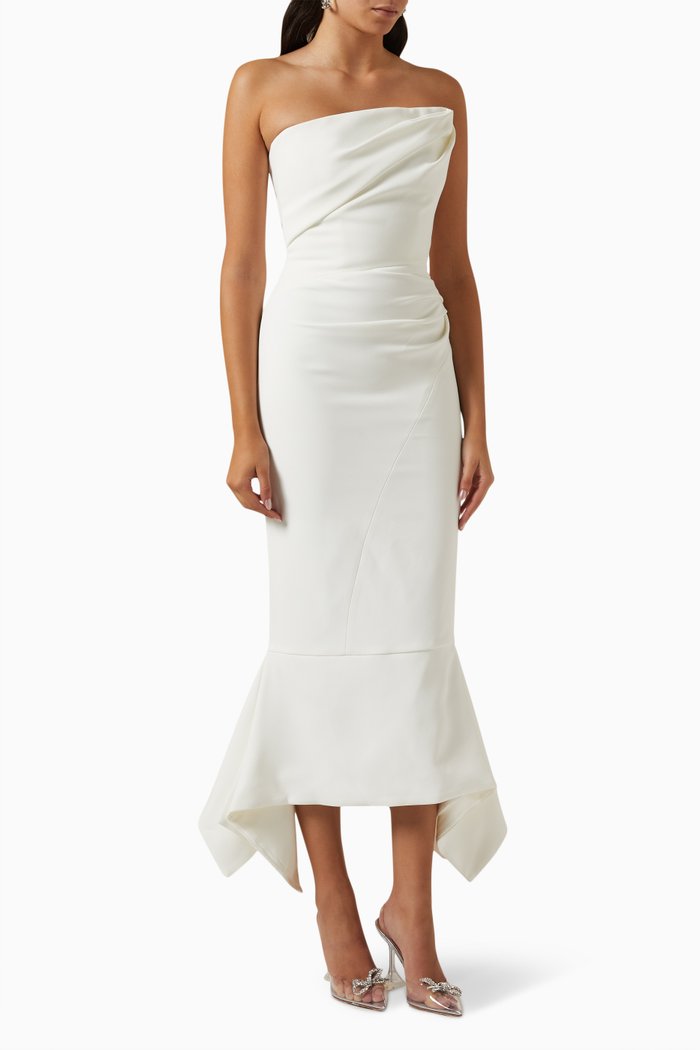 

Suffix Strapless Midi Dress, White