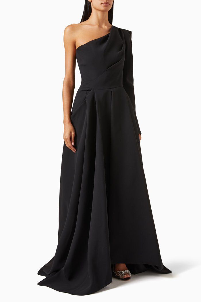 

Audacity One-shoulder Gown, Black