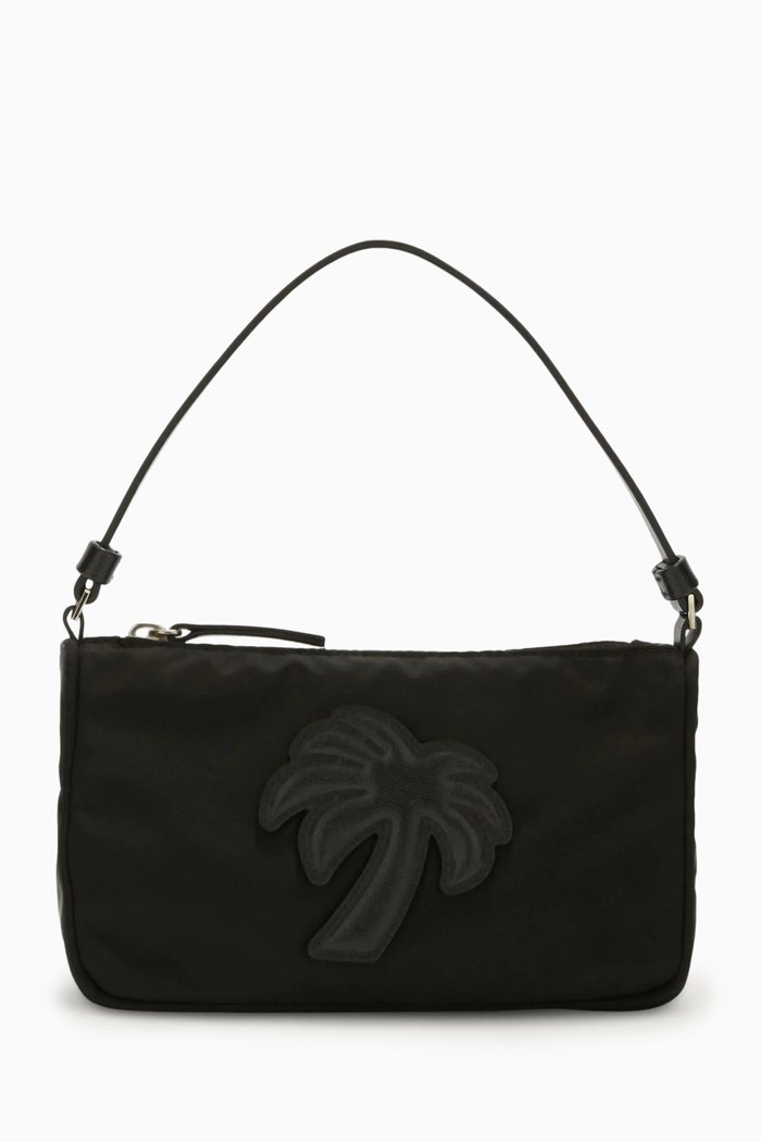 Palm Shoulder Bag in Nylon, Black