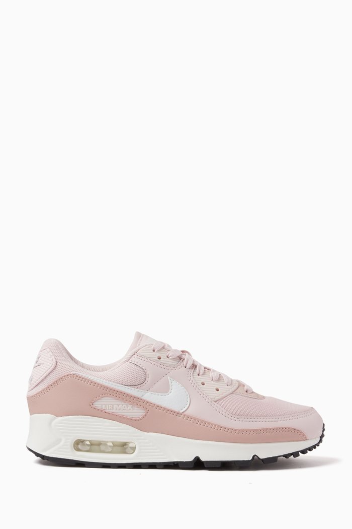 

Air Max 90 Sneakers in Mesh & Leather, Pink